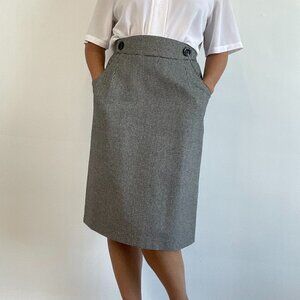 Vintage Classic Checked B&W Pencil Skirt - Size M/L